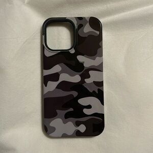 iPhone 13 Pro Max case: MYBAT PRO 2pc Black and Grey Camouflage
